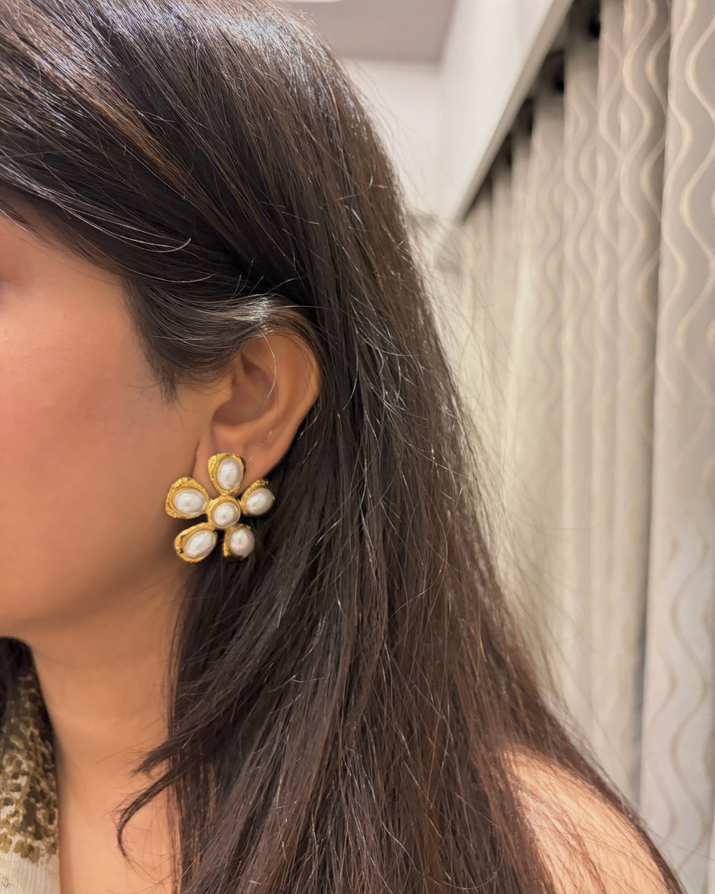 Pearl Petal Earrings