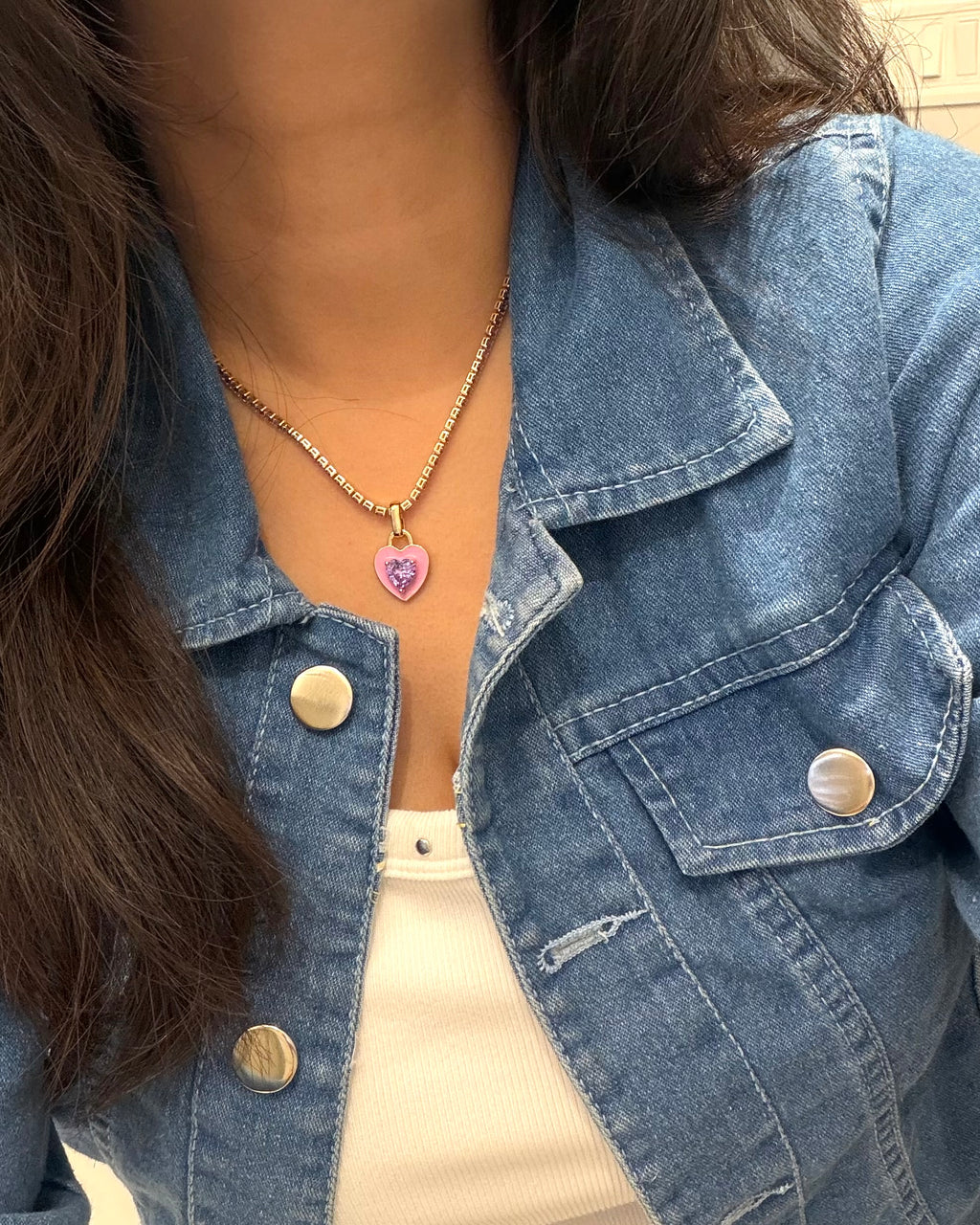 Candy Heart Tennis Choker Necklace