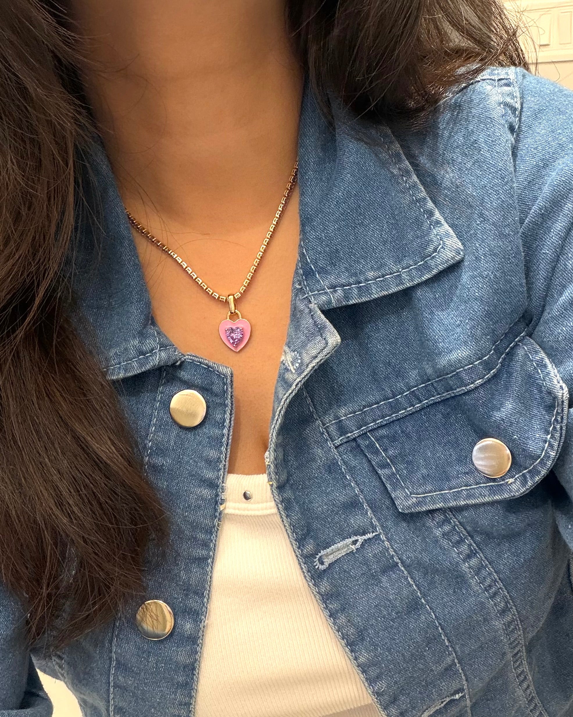 Candy Heart Tennis Choker Necklace