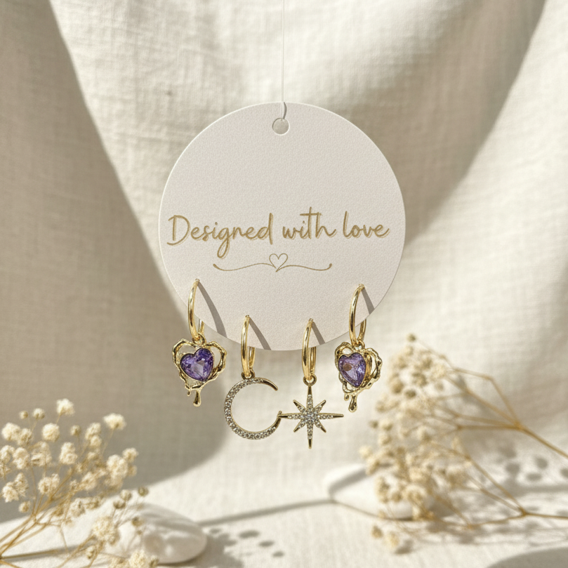 Galaxy Hearts Earrings