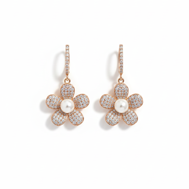 Glam Blossom Drop Earrings