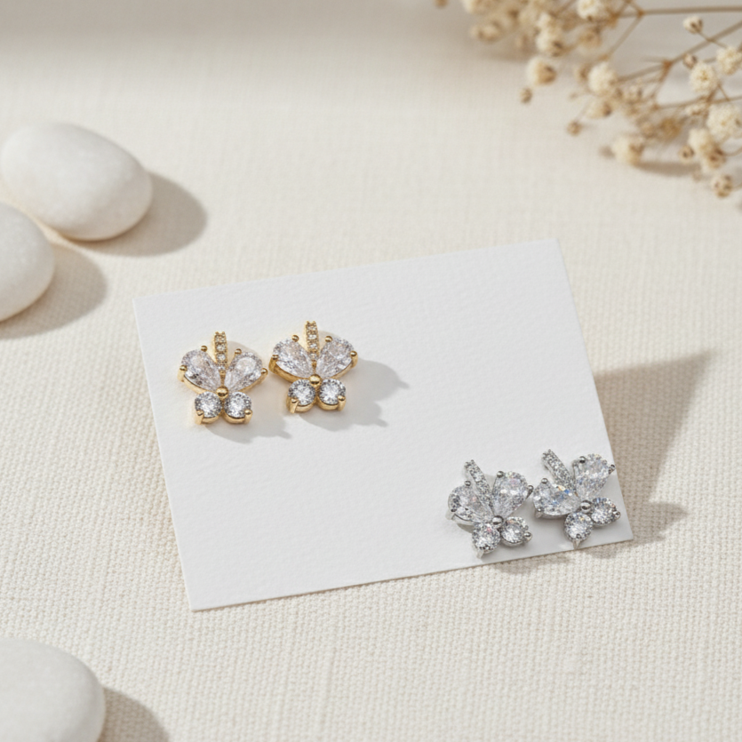 Crystal Butterfly Studs