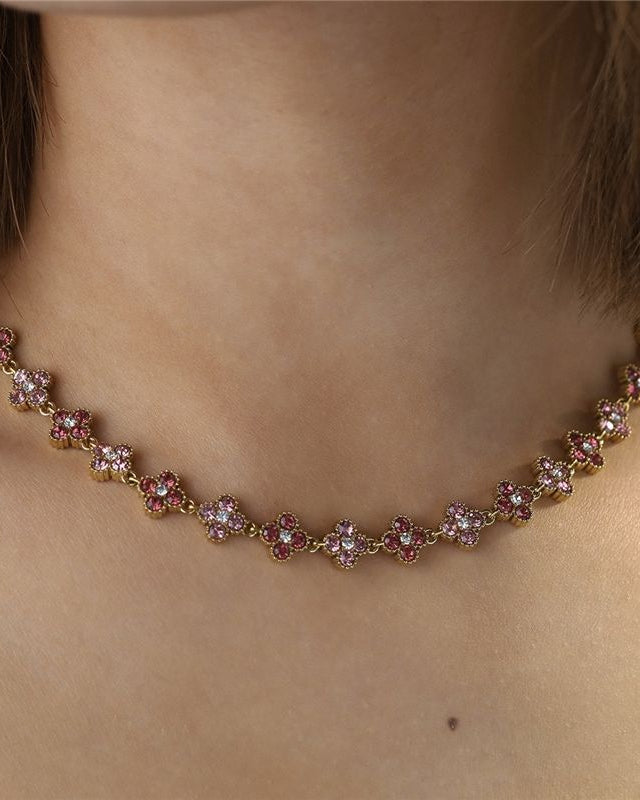 Lucky Clover Pavé Crystal Necklace