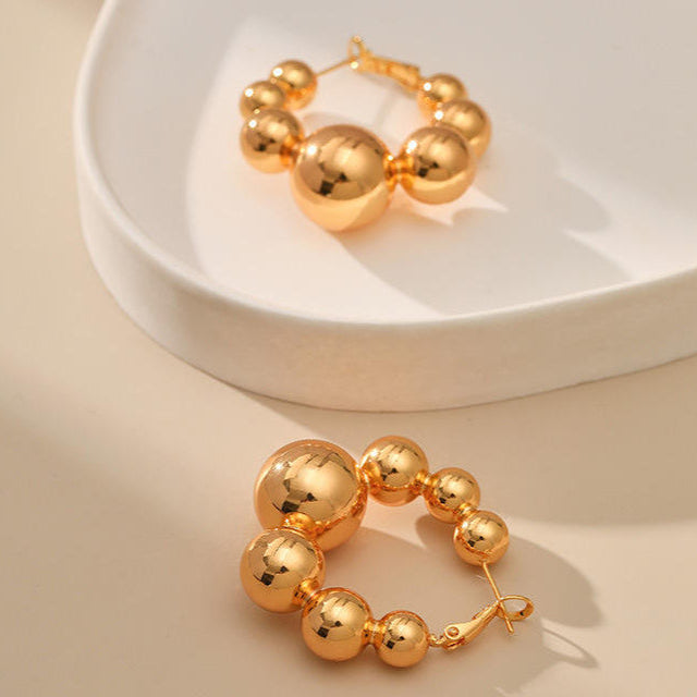 Golden Bead Hoops