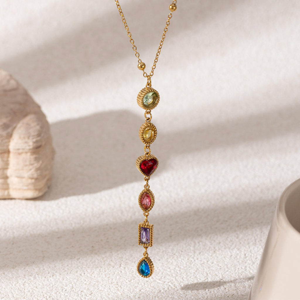 Rainbow Reverie Drop Necklace