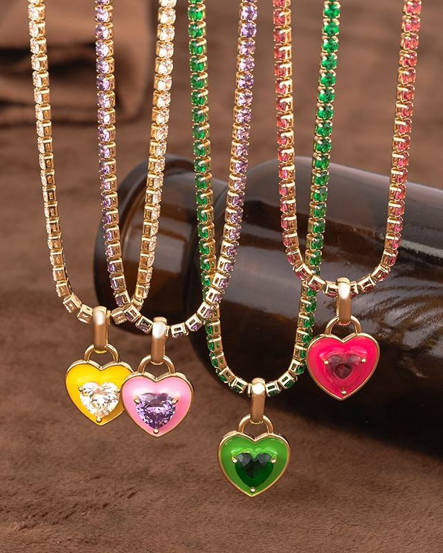 Candy Heart Tennis Choker Necklace
