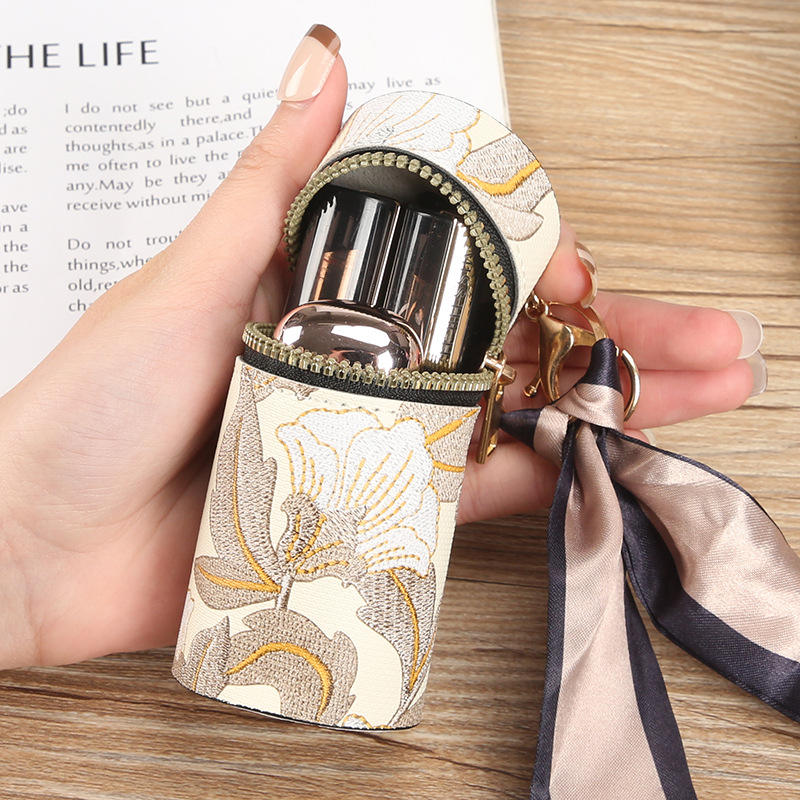 Mini Jacquard Floral Lipstick Case Bag Charm