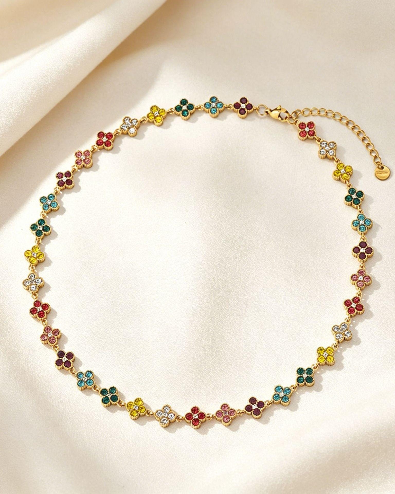 Lucky Clover Pavé Crystal Necklace