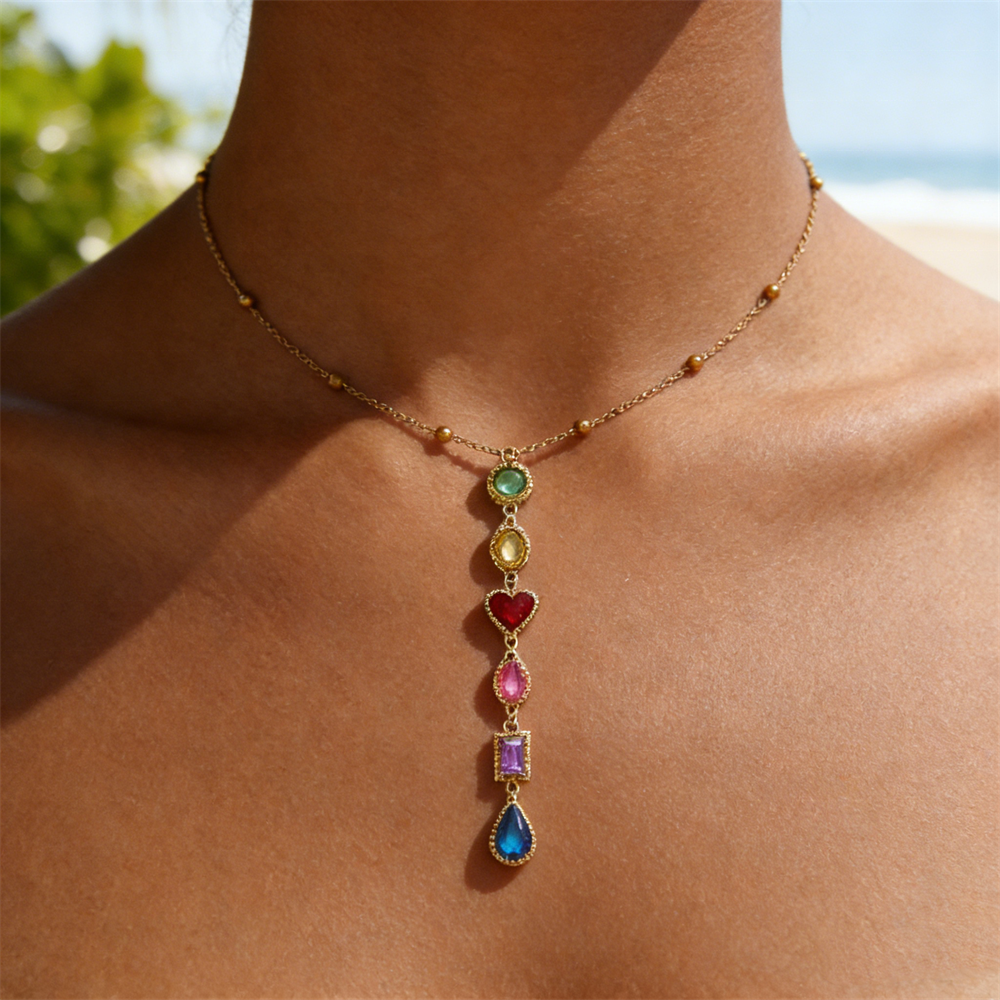 Rainbow Reverie Drop Necklace