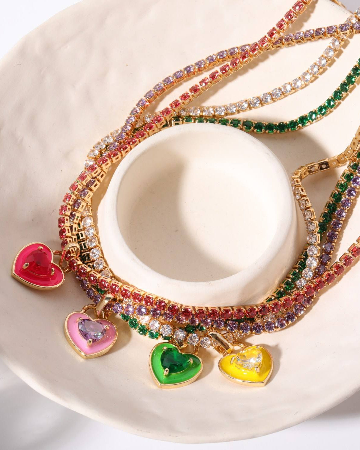Candy Heart Tennis Choker Necklace