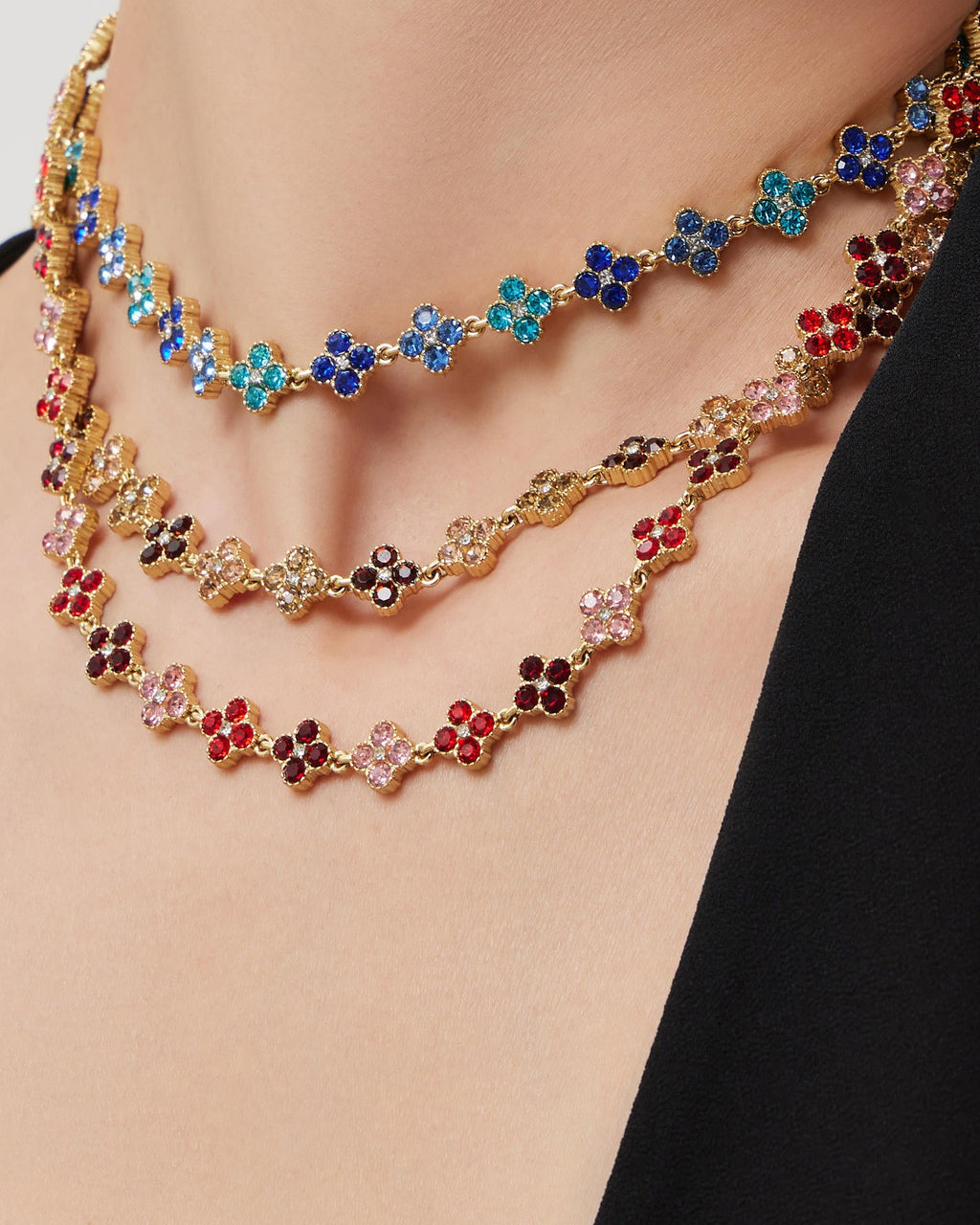 Lucky Clover Pavé Crystal Necklace