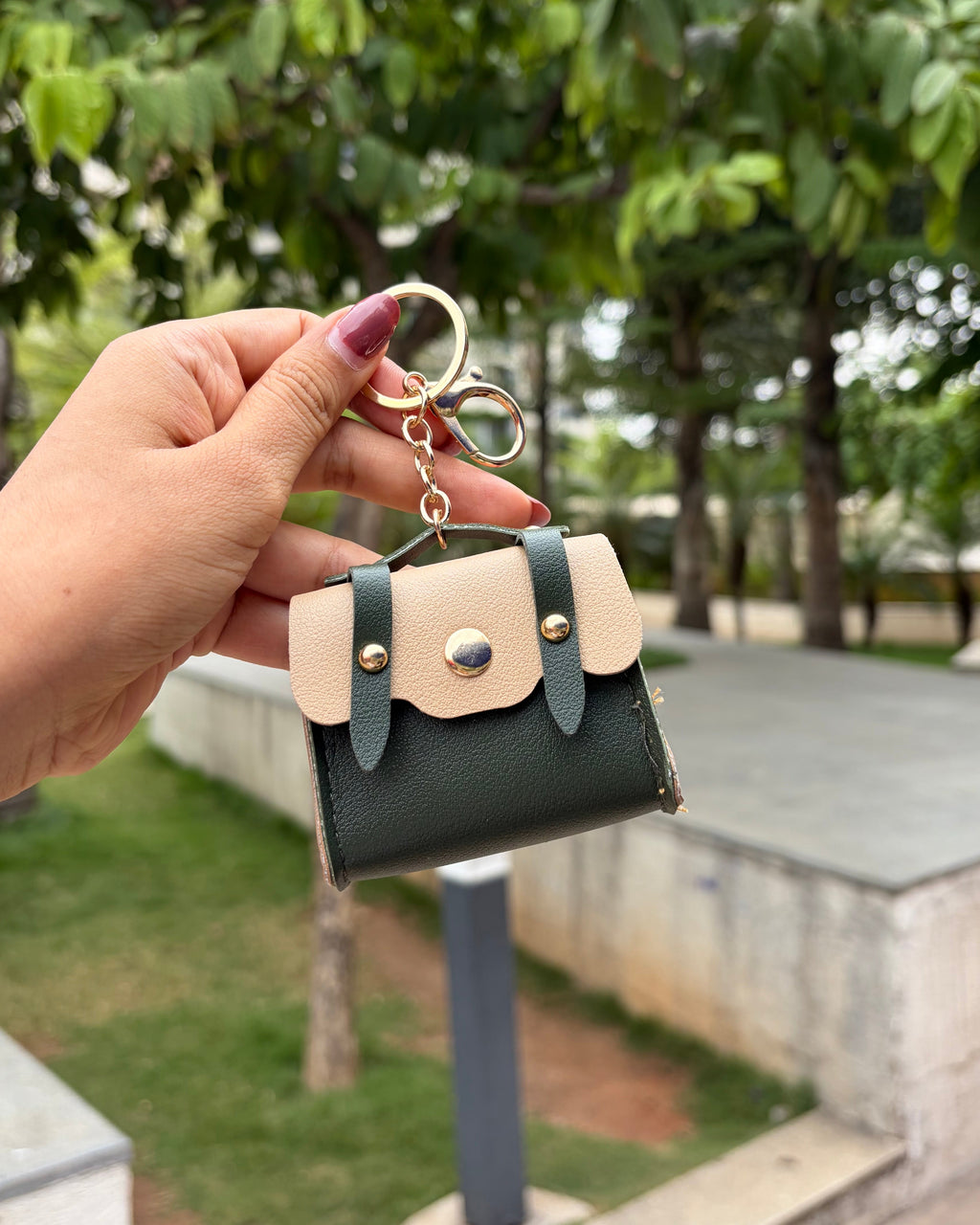Classic Mini Satchel Charm - Dark Green