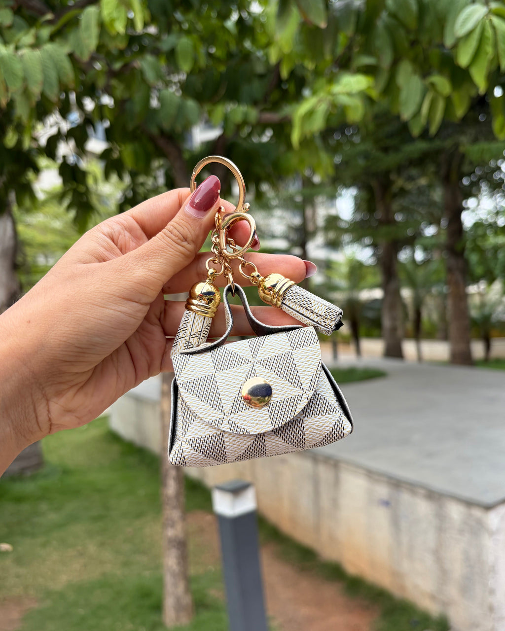 The Classic Check Mini-Bag Charm