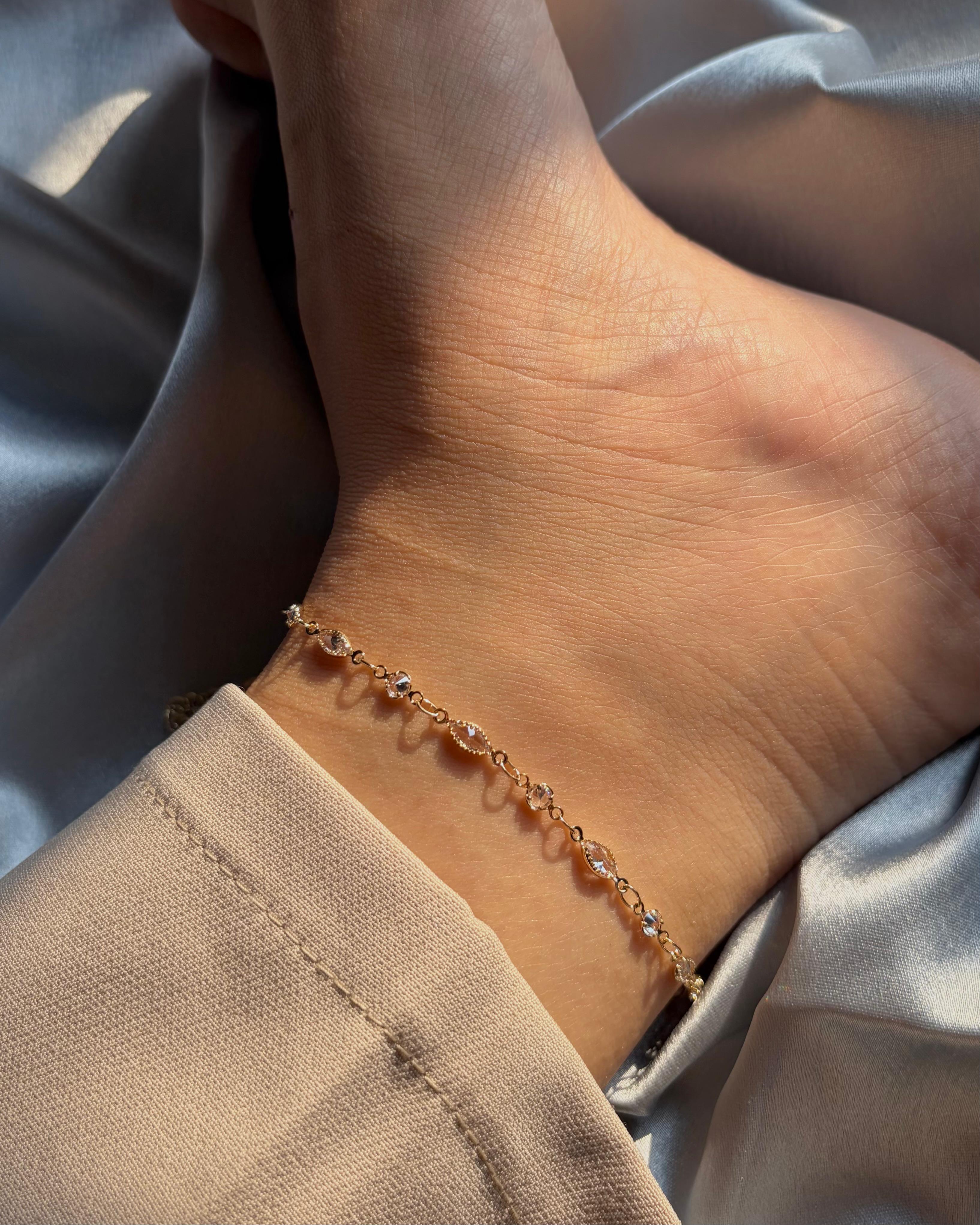 Elara Crystal Link Anklet