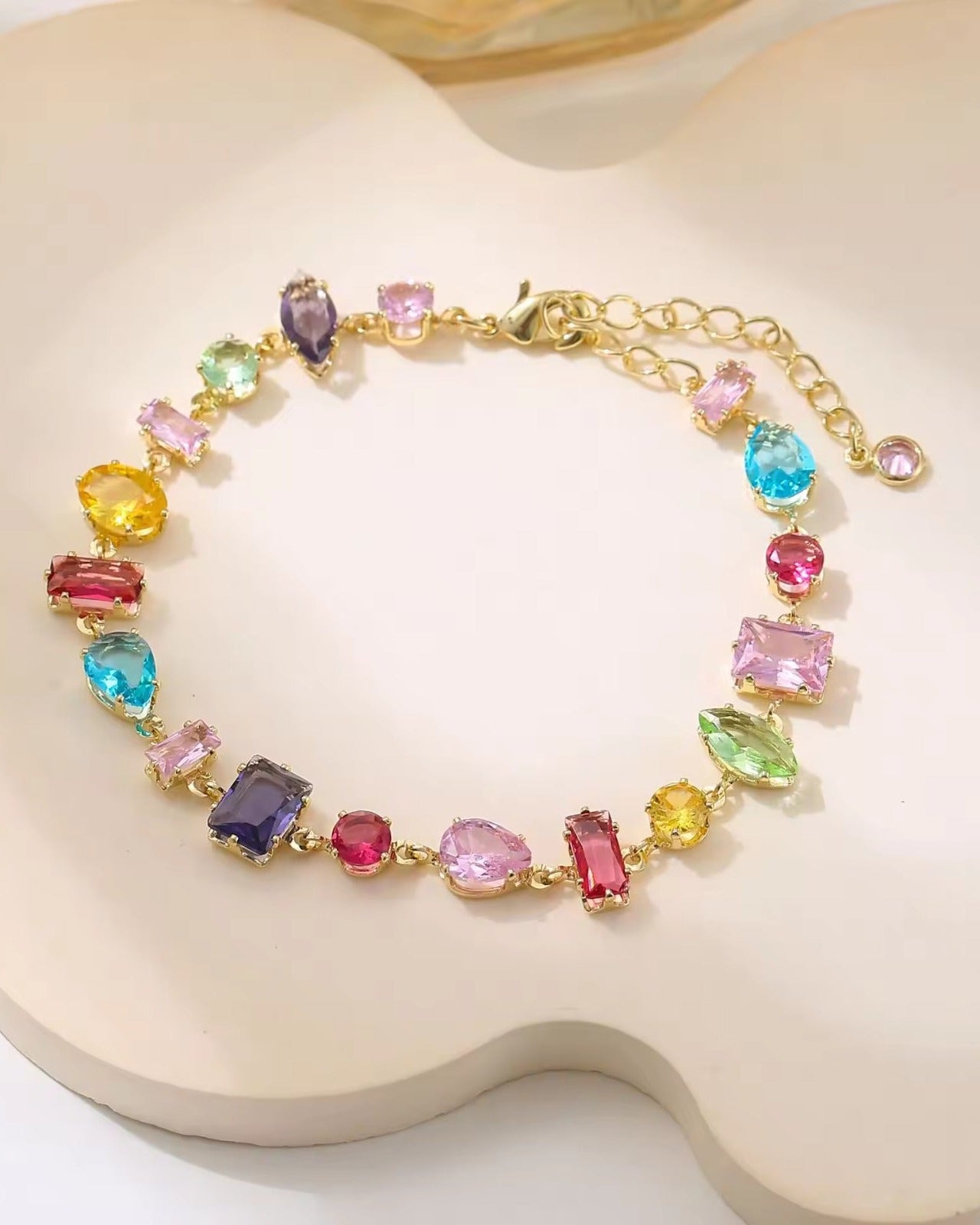 Pastel Rainbow Crystal Bracelet