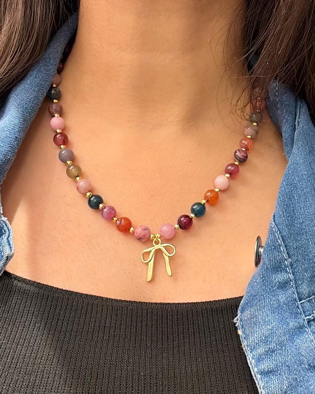 Flora & Bow Beaded Choker