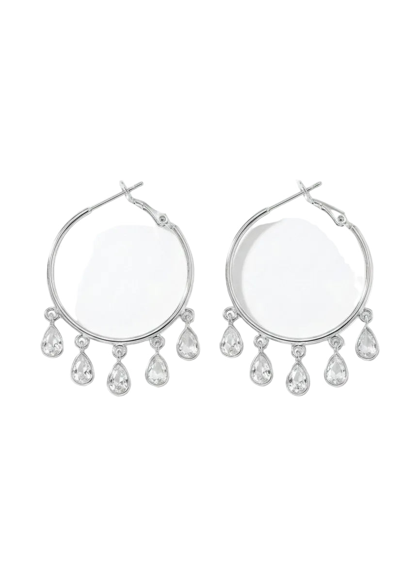 Crystal Drop Hoops