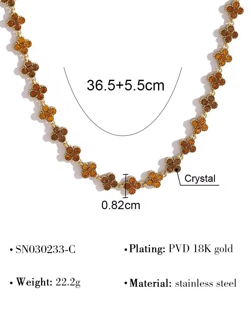Lucky Clover Pavé Crystal Necklace