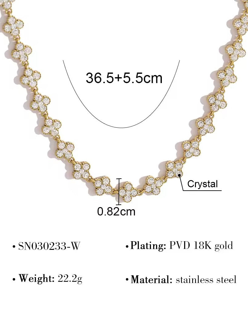 Lucky Clover Pavé Crystal Necklace